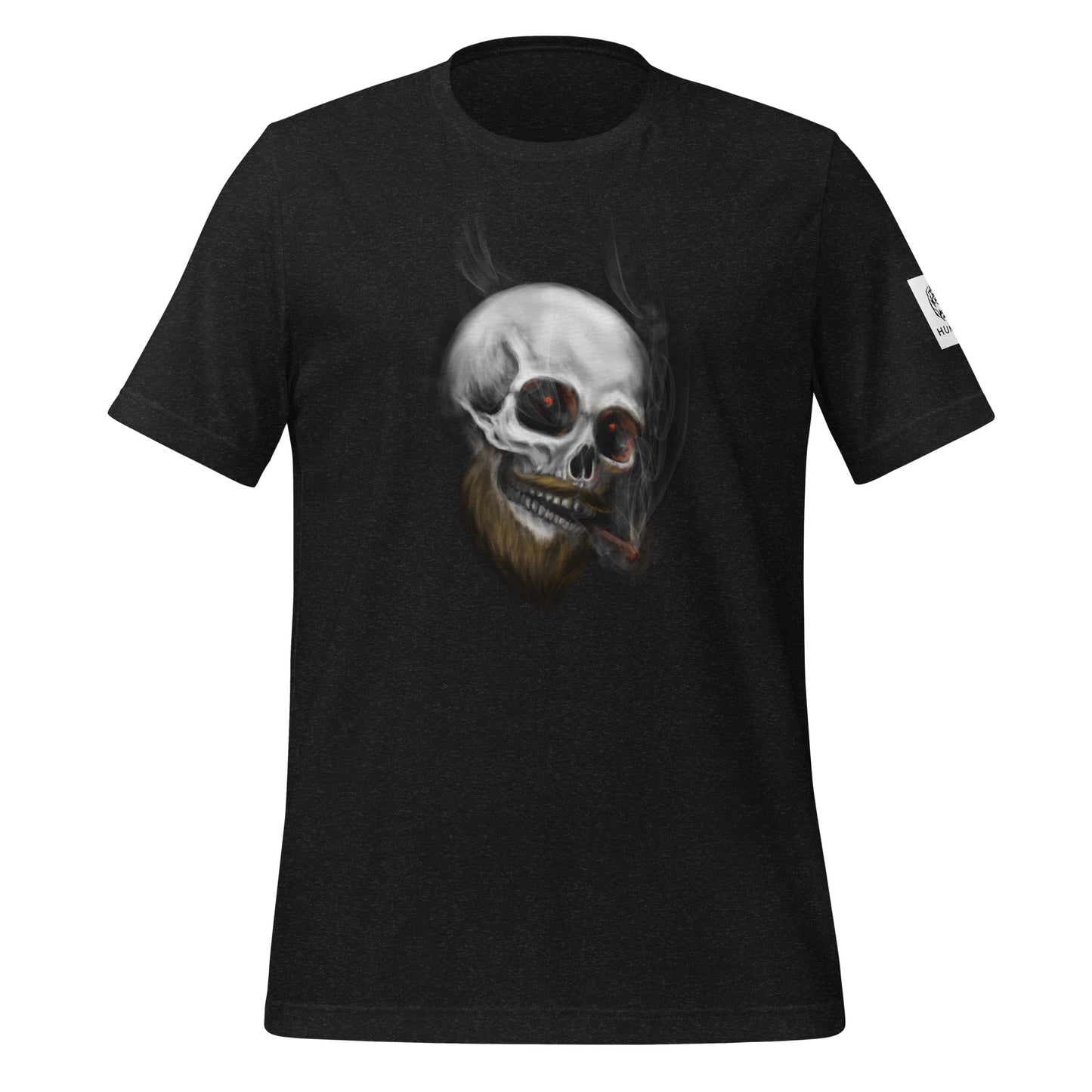 Smoking scull hi quality black t-shirt